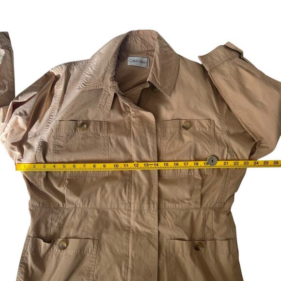 Calvin Klein Women's Vintage Safari Jacket Camel Size 8 - Picture 6 of 12